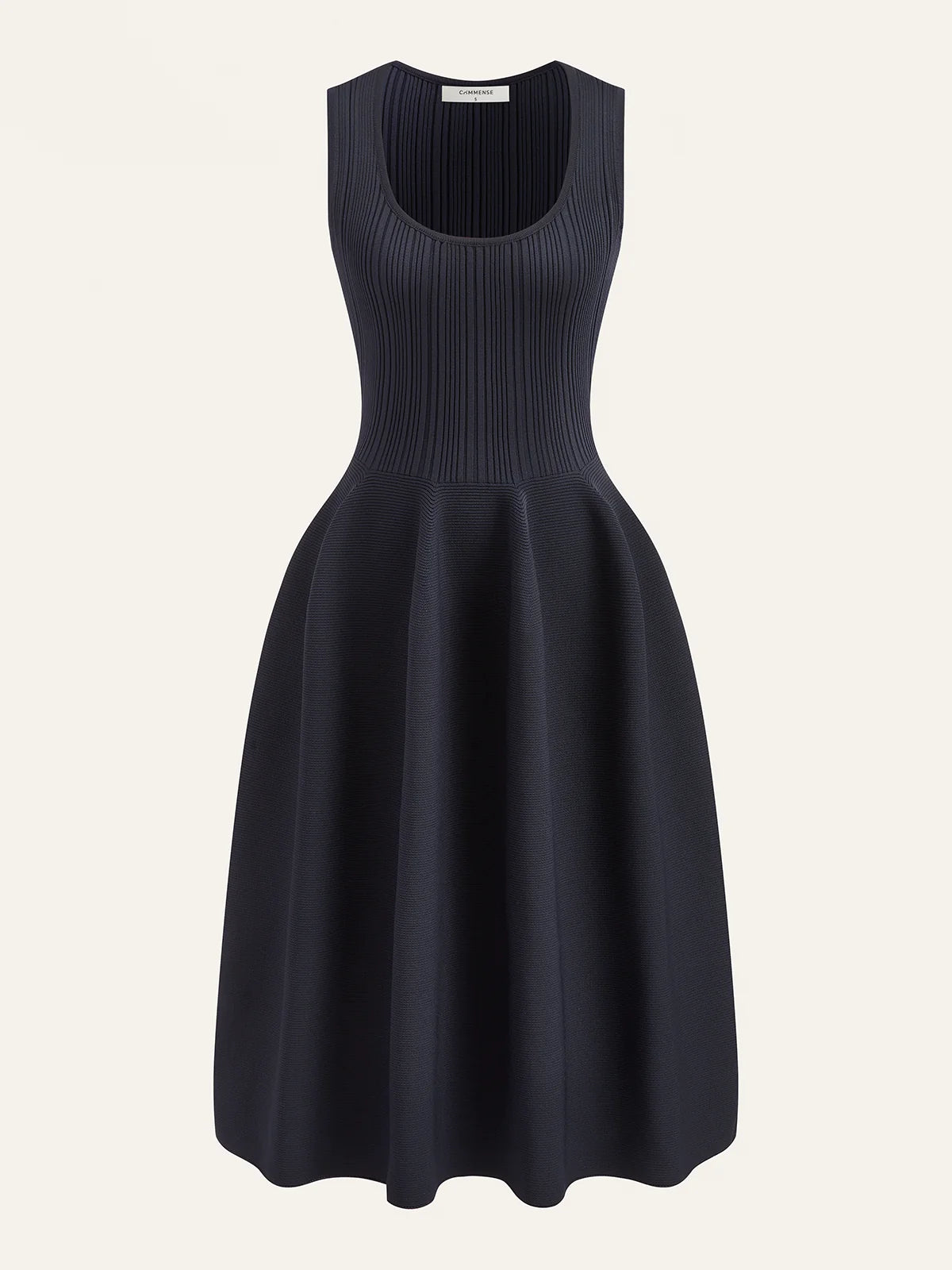 Ribbed Knit Flare Sweater Dress