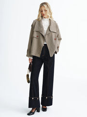 Vintage Plaid Cropped Trench Coat