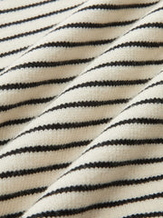 Slit Hem Off-Shoulder Striped Sweater