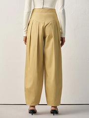 High-Waisted Pleated Wide-Leg Pants