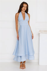 Opal Glow Halter Maxi Dress Blue