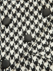 Houndstooth Tweed Double-Breasted Blazer