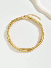 Triple-Layered Gold-Tone Choker Necklace