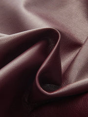 Faux Leather Asymmetric Ruched Top