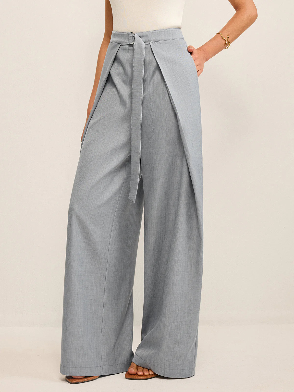 Pleated Wide-Leg Pants