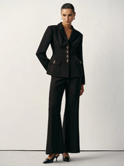 Mid-Waist Flared Pants