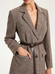 Belted Houndstooth Blazer