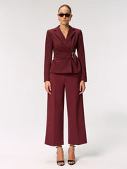 Metal Buckle Asymmetric Blazer