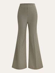 High-Waisted Houndstooth Flare Pants