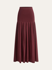 Mock Neck Sleeveless Top and Pleated Midi Skirt Set
