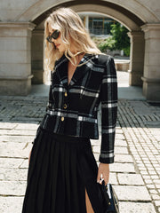 Plaid Wool Blend Blazer