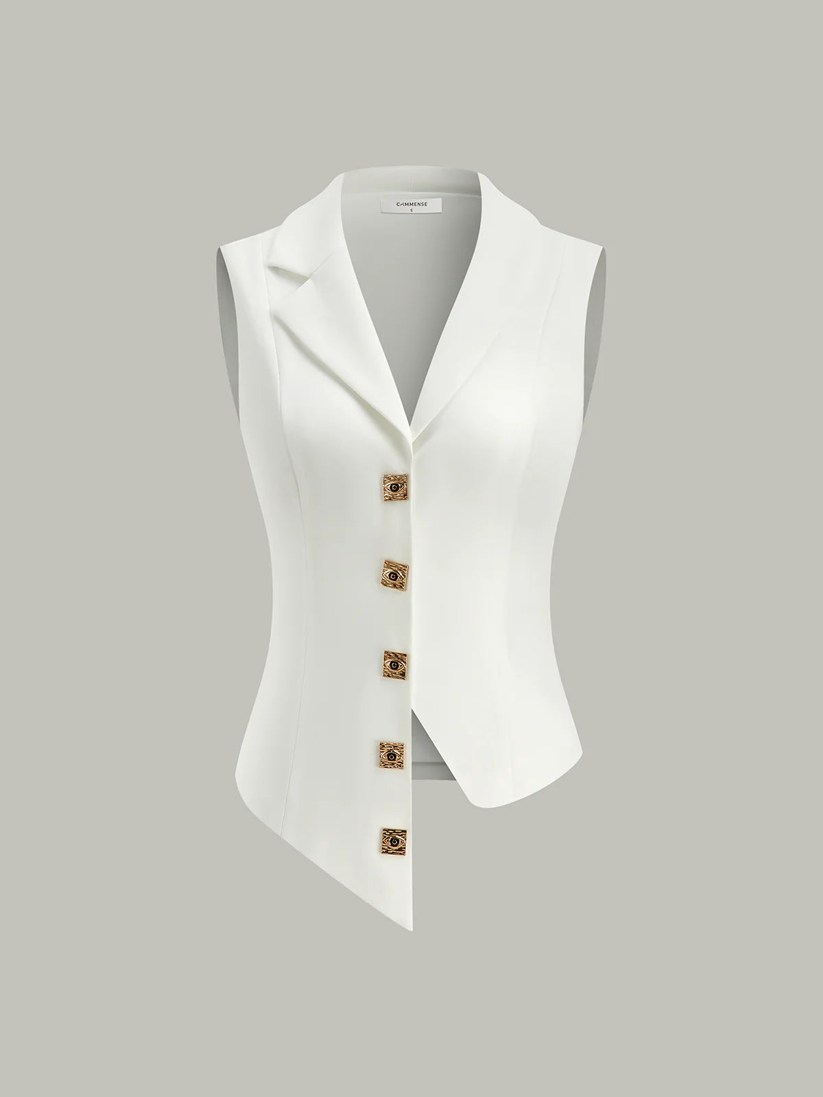 Asymmetrical Button-Front Vest