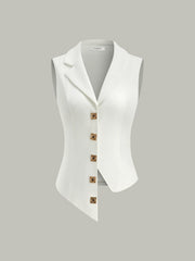 Asymmetrical Button-Front Vest