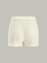 Semi-Sheer Crochet Knit Shorts