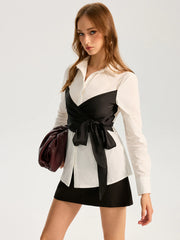 2 in 1 Cotton-Blend Shirt with Belt