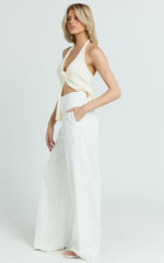 Juniper Pants - Linen Wide Leg Pants in White