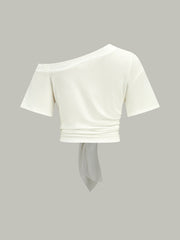 One-Shoulder Knotted Top