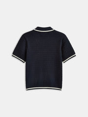 Contrast Trim Knitted Polo Shirt