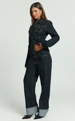 Lioness - Top Model Cuffed Jeans in Dark Denim