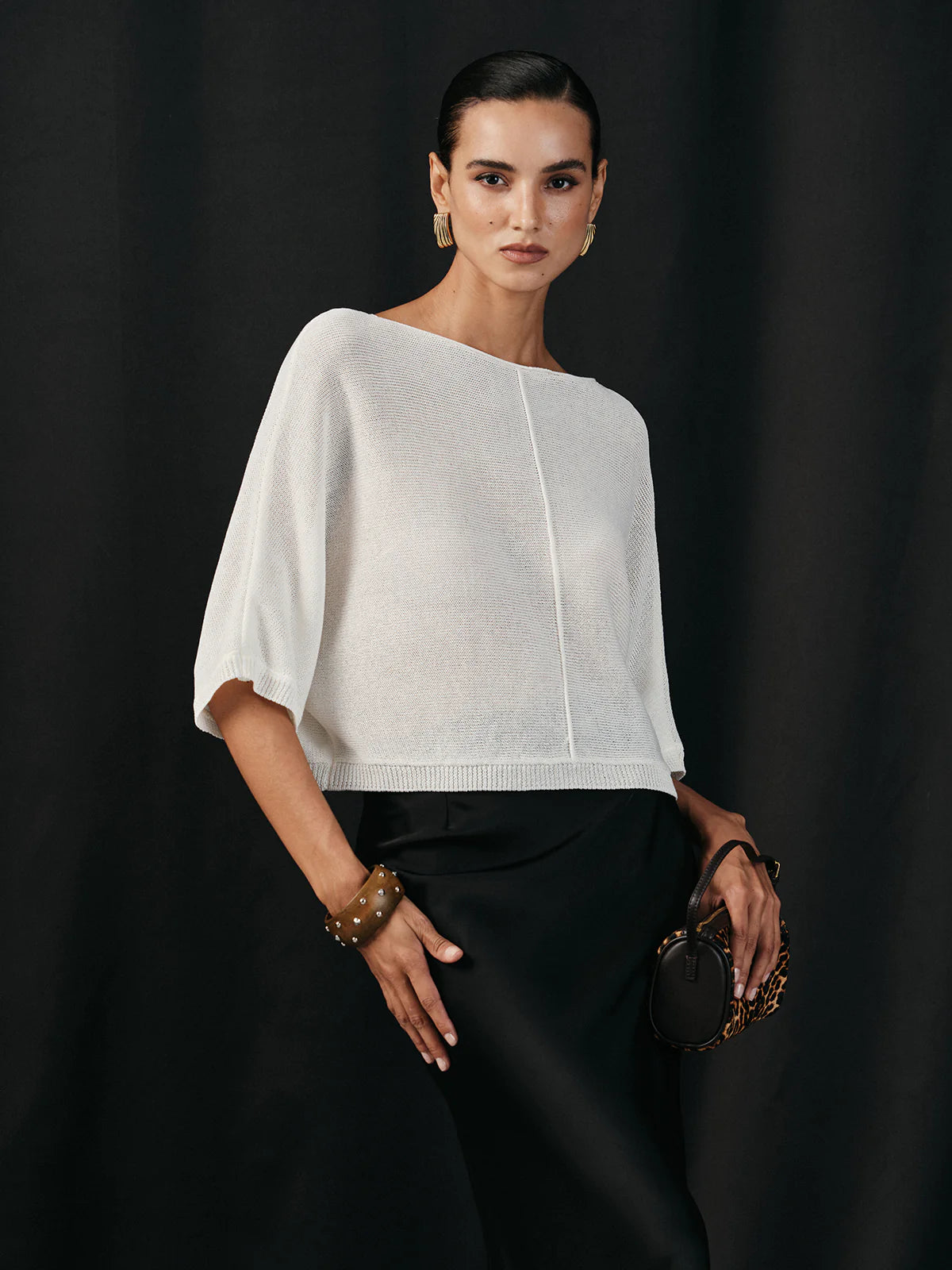 Semi-Sheer Batwing Sweater