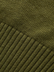 Ribbed Wool Blend Polo Knit Top