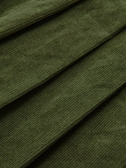 Pleated Corduroy Midi Skirt