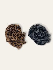 Cotton & Linen Leopard Print Scarf