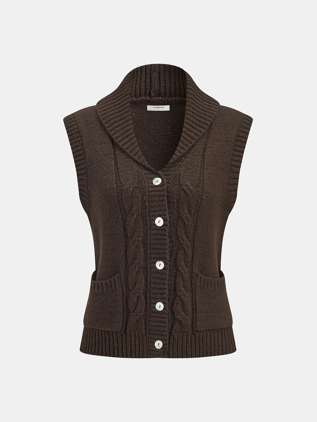 Cable-Knit Wool-Blend Collared Sweater Vest