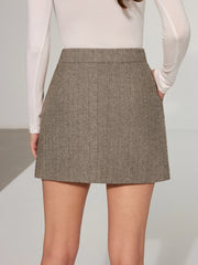 Herringbone Mini Skirt without Belt