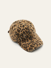 Distressed Leopard Print Hat