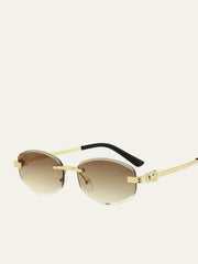 Golden Rimless Gradient Sunglasses