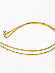 Double-Layer Snake & Twist Chain Necklace