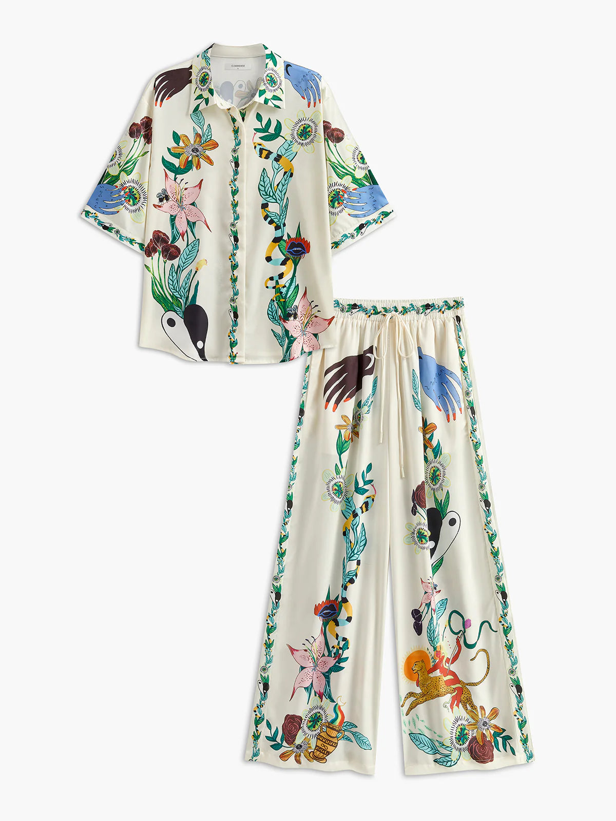 Floral Print Pants Set