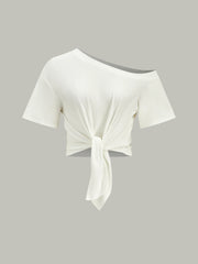 One-Shoulder Knotted Top