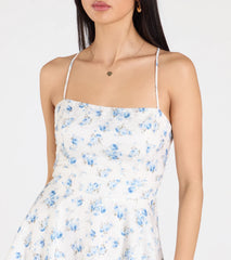 Beauty In The Detail Tie Back Floral Skater Dress