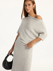 Wool-Blend Off-Shoulder Knit Top