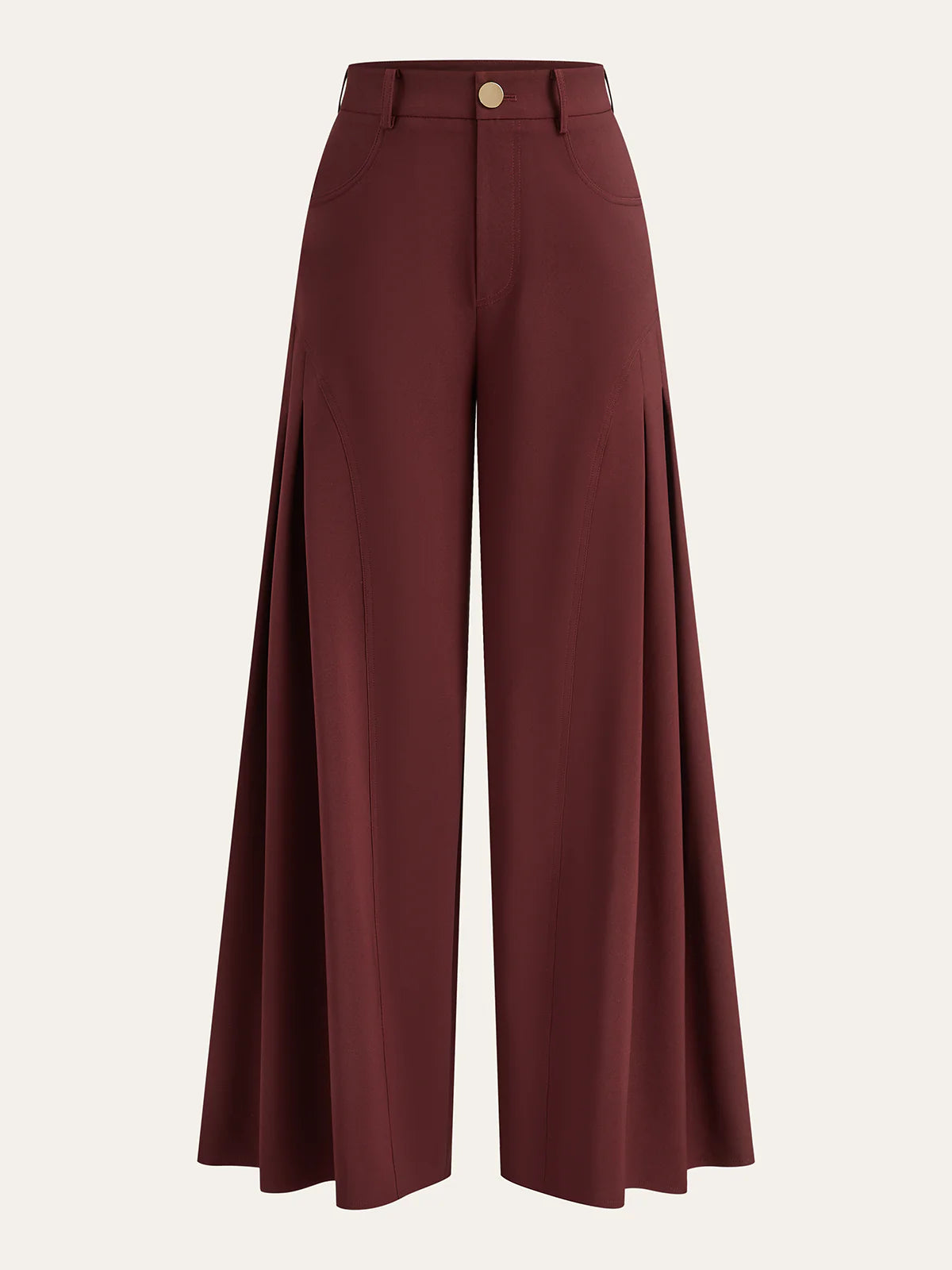 Wide-Leg Pleated Pants
