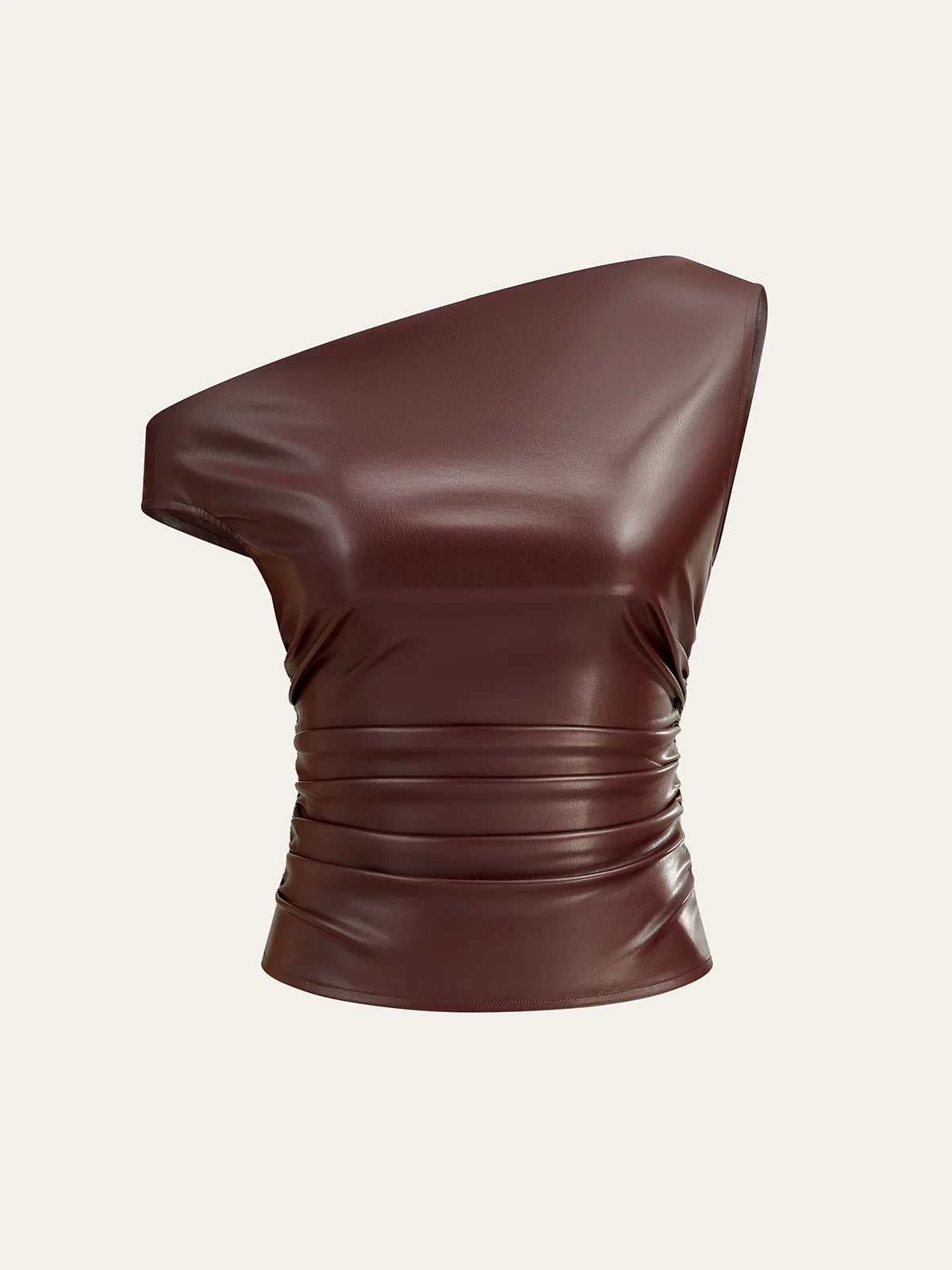 One-Shoulder PU Leather Tank Top