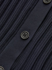 Collared Buttoned Peplum Cardigan