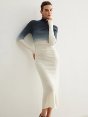 Tie Dye Gradient Slim Long Dress