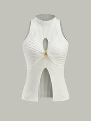 Ribbed Cut-Out Tank Top