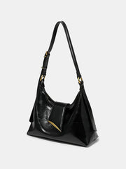 Golden Accent PU Leather Shoulder Bag
