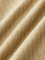 Ribbed Twist Front Long Sleeve Knit Top