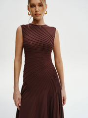 Sleeveless Asymmetric Midi Sweater Dress