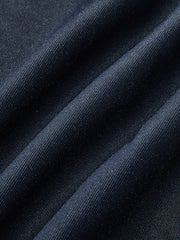 Denim V-Neck Ruched Midi Dress