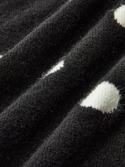 Scalloped Trim Polka Dot Knit Cardigan