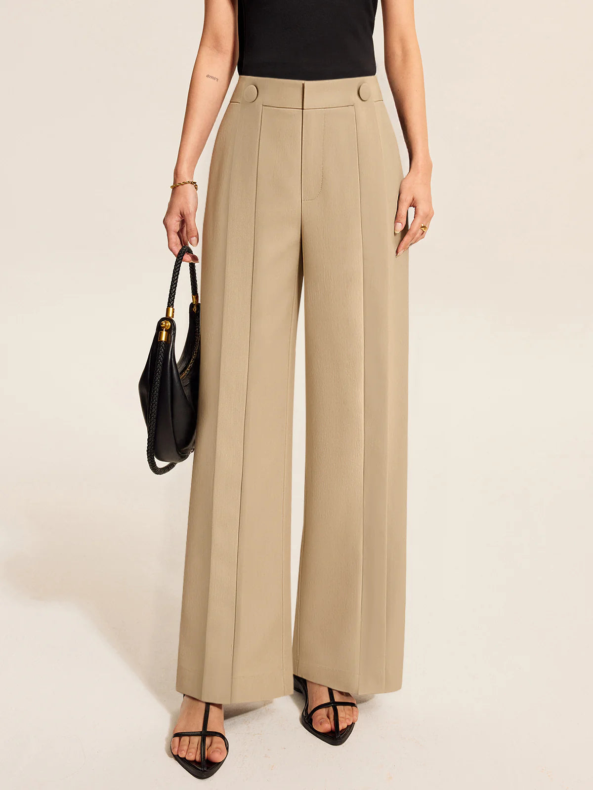 Pleated Wide-Leg Pants