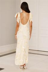 Golden Doll Mesh Maxi Dress Yellow