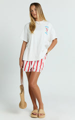 Hina Two Piece Set - Lobster T-Shirt Set in Red/White