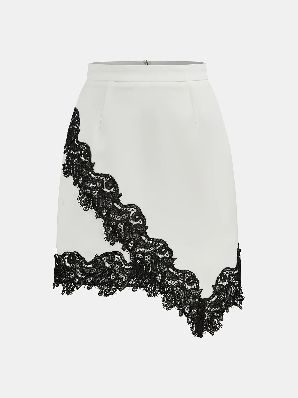 Lace Trimmed Satin Wrap Skirt